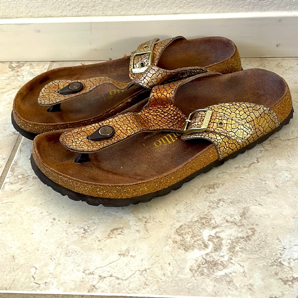 BIRKENSTOCK Papillio - metallic snakeskin sandal